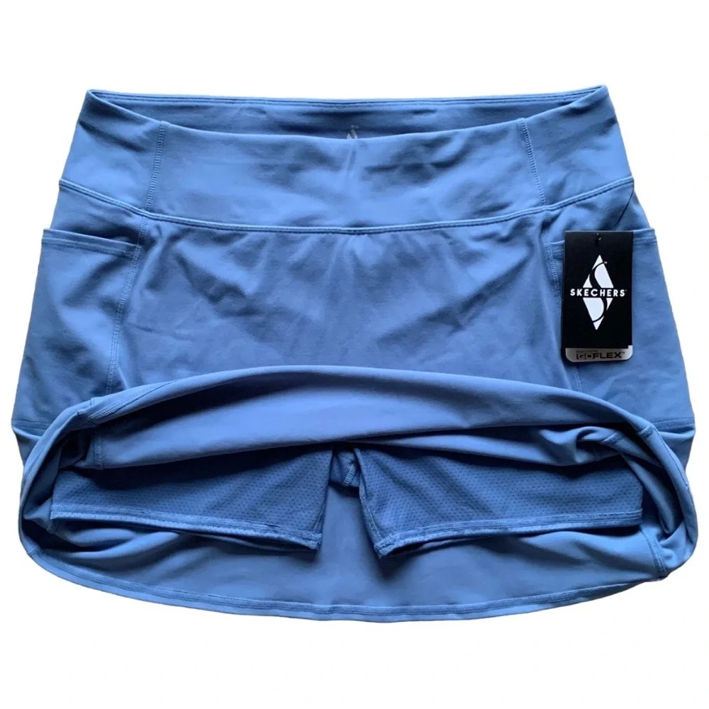 Skechers GoWalk GoFlex Blue High Waisted Plus Size Athletic Sports Skort Skirt